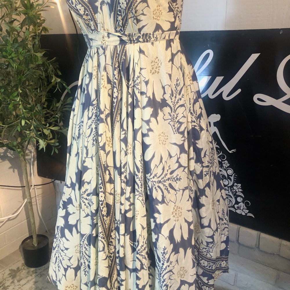 Floral Maxi Dress Womens Boho Sleeveless V Neck Vacation Cottagecore Pluse 1x